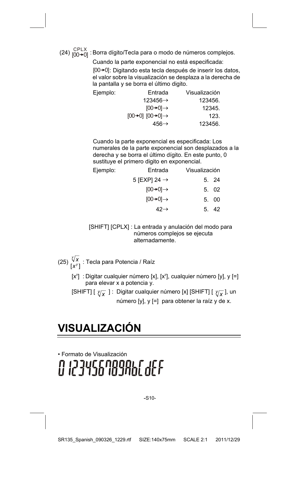 Visualización | CITIZEN SR-135FRD User Manual | Page 29 / 111