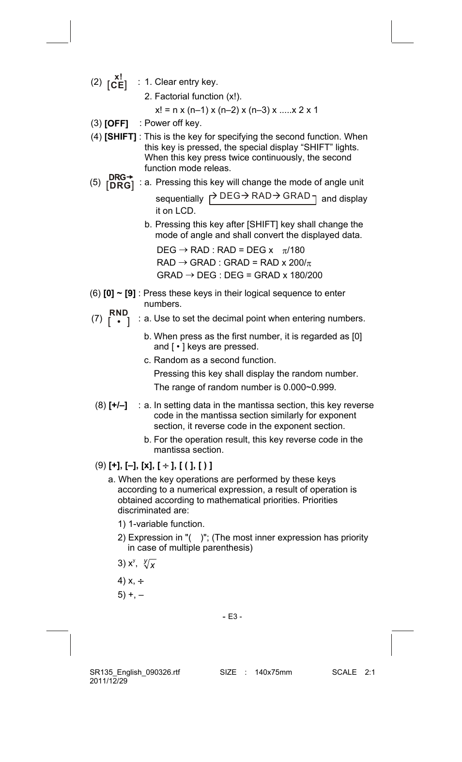 CITIZEN SR-135FRD User Manual | Page 4 / 111