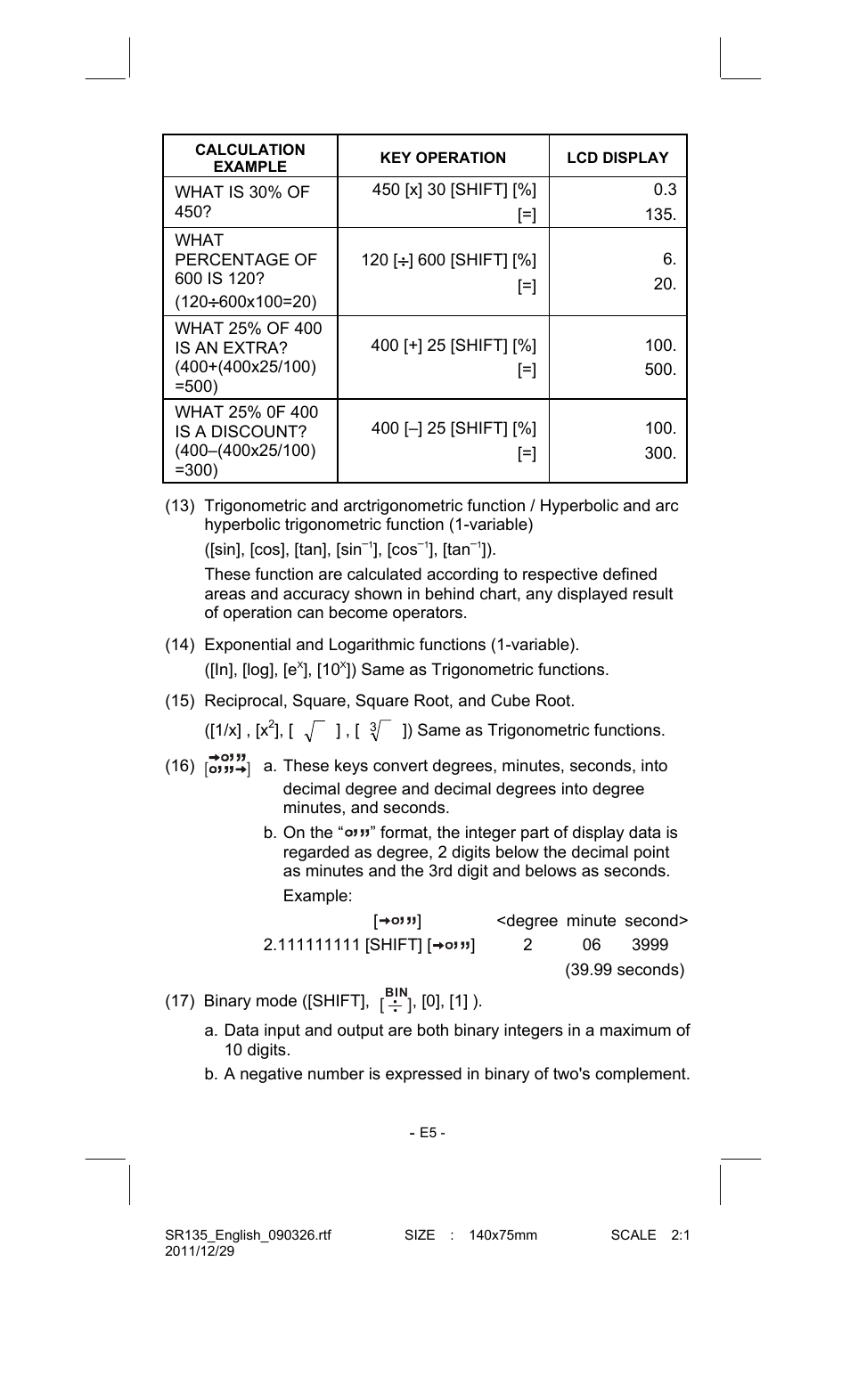 CITIZEN SR-135FRD User Manual | Page 6 / 111