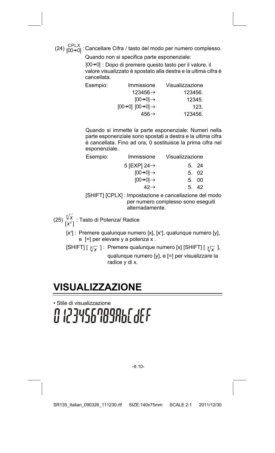 Visualizzazione | CITIZEN SR-135FRD User Manual | Page 83 / 111