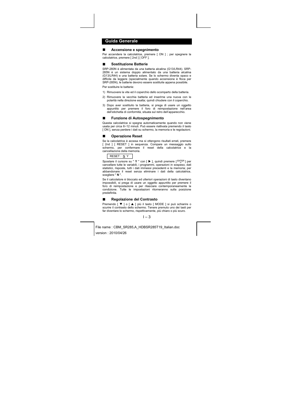 Guida generale | CITIZEN SRP-285N User Manual | Page 105 / 247