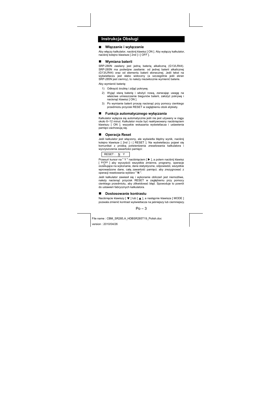 Instrukcja obsługi | CITIZEN SRP-285N User Manual | Page 187 / 247