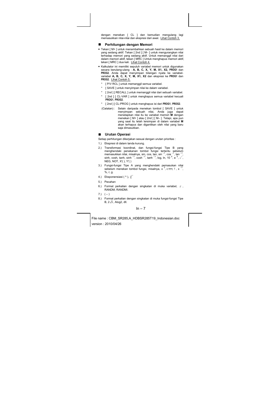 Urutan operasi | CITIZEN SRP-285N User Manual | Page 212 / 247