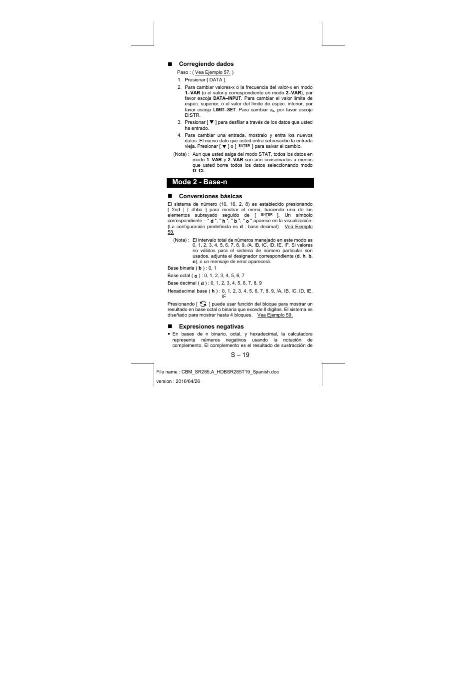 Mode 2 - base-n | CITIZEN SRP-285N User Manual | Page 40 / 247