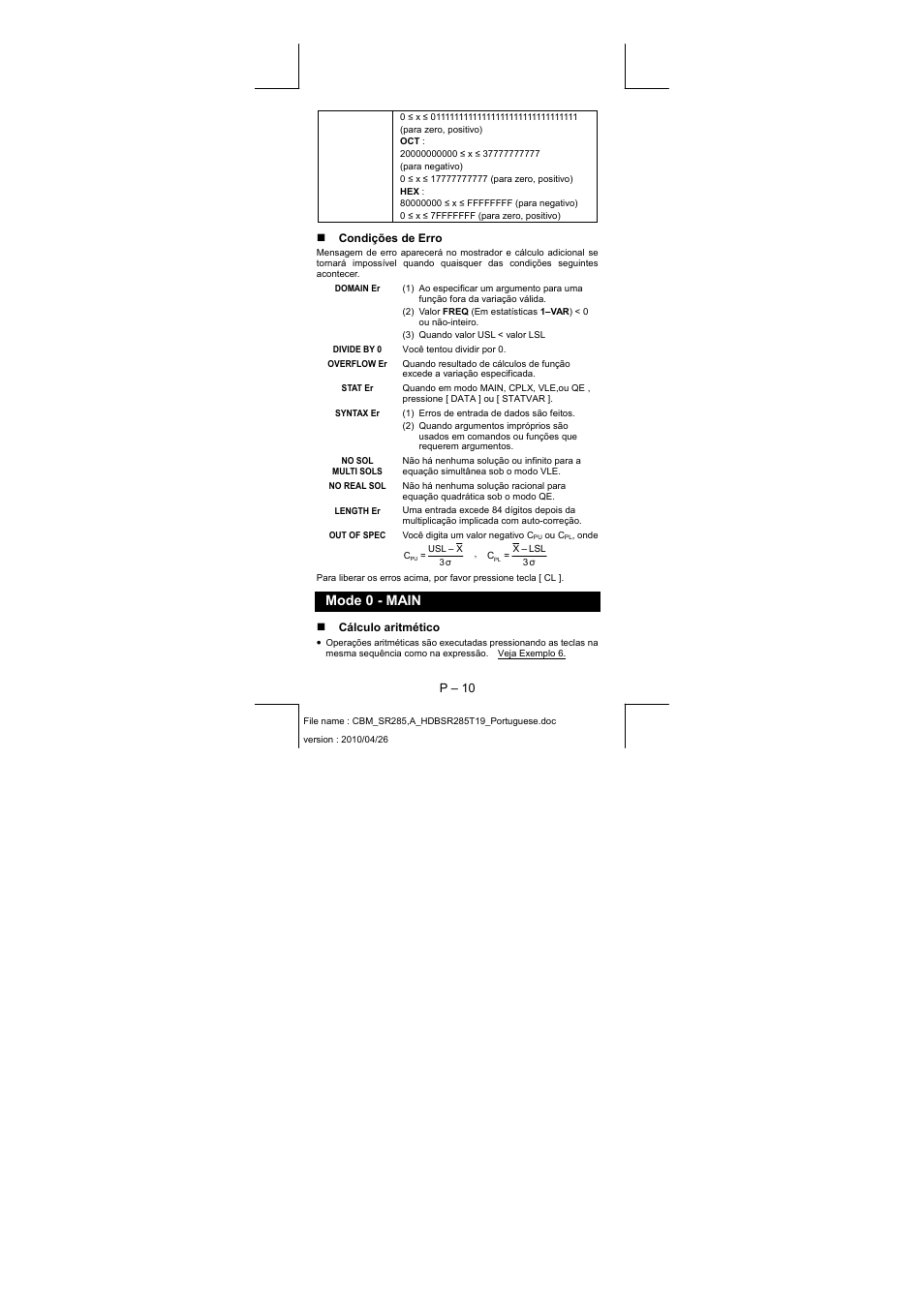 Mode 0 - main | CITIZEN SRP-285N User Manual | Page 51 / 247