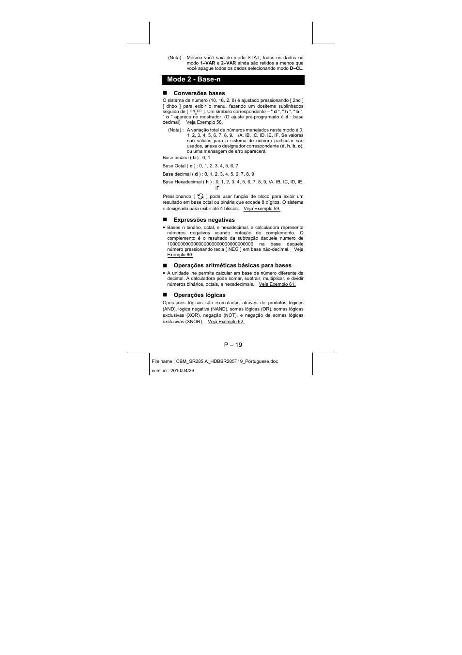 Mode 2 - base-n | CITIZEN SRP-285N User Manual | Page 60 / 247