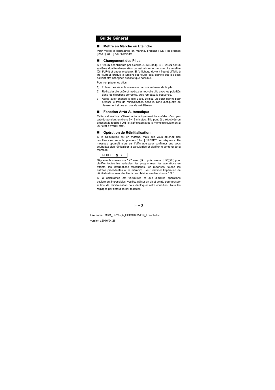 Guide général | CITIZEN SRP-285N User Manual | Page 85 / 247