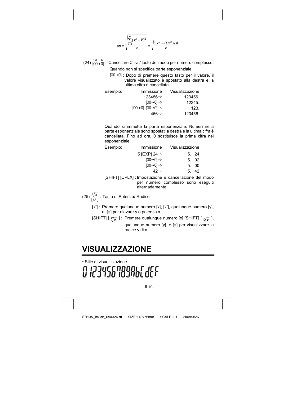 Visualizzazione | CITIZEN SR-135NPU User Manual | Page 101 / 182