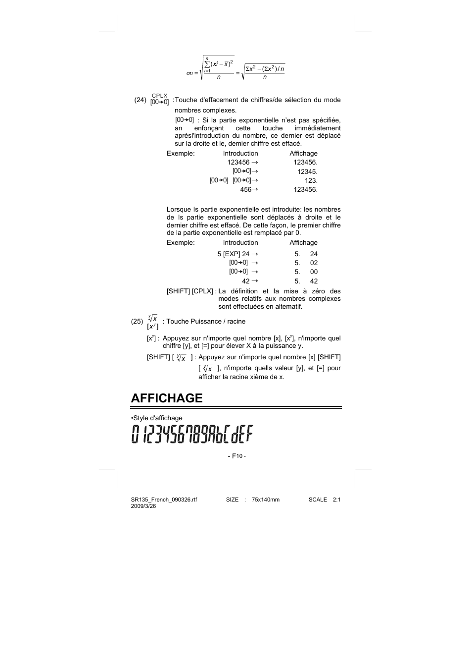 Affichage | CITIZEN SR-135NPU User Manual | Page 83 / 182