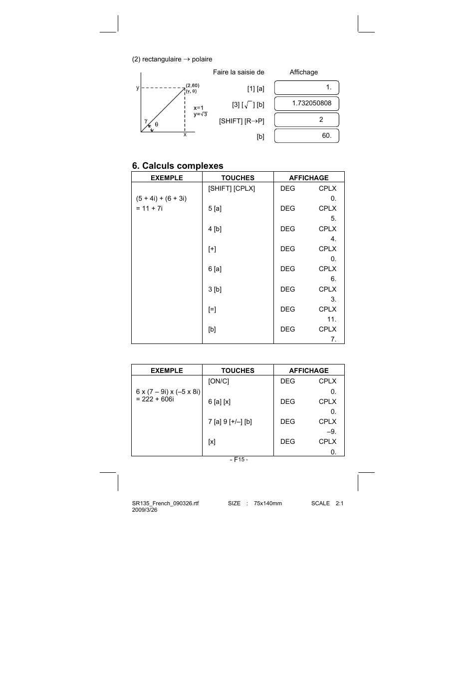 Calculs complexes | CITIZEN SR-135NPU User Manual | Page 88 / 182