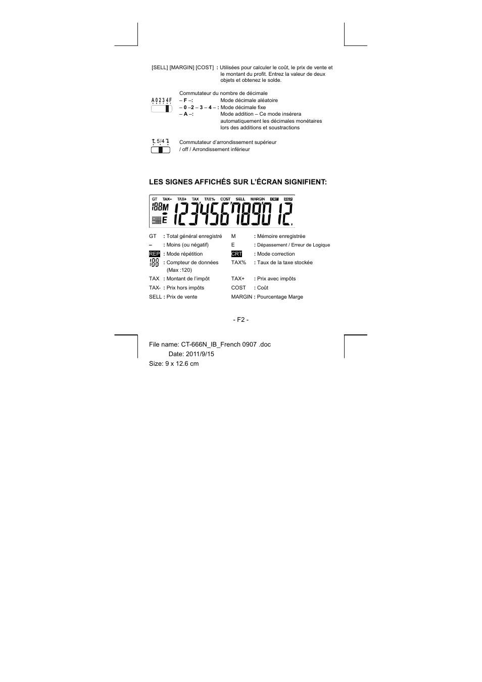 CITIZEN CT-666N User Manual | Page 11 / 45