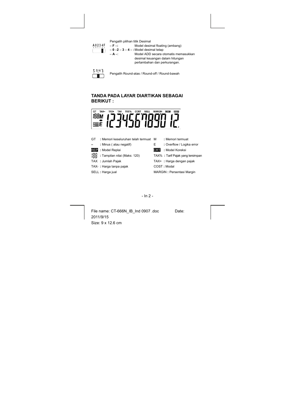 CITIZEN CT-666N User Manual | Page 25 / 45