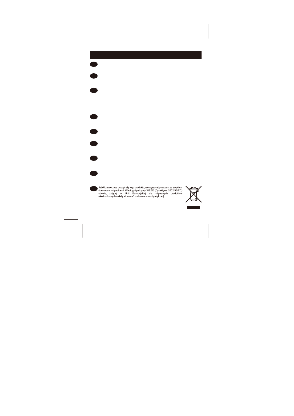 Weee mark | CITIZEN CT-666N User Manual | Page 44 / 45