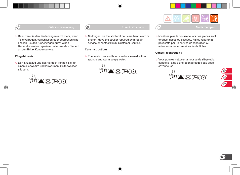 Britax B-Motion User Manual | Page 109 / 134