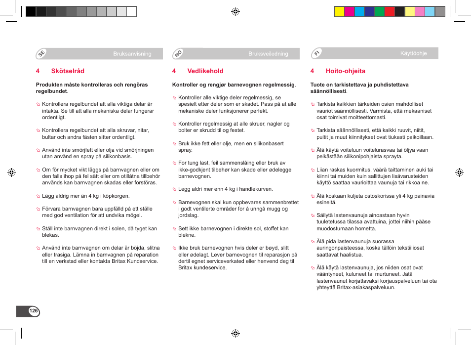 Britax B-Motion User Manual | Page 128 / 134