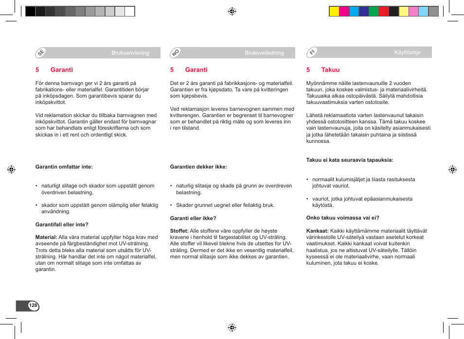 Britax B-Motion User Manual | Page 130 / 134