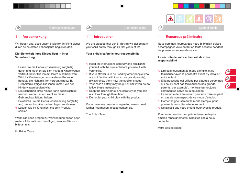 Britax B-Motion User Manual | Page 17 / 134