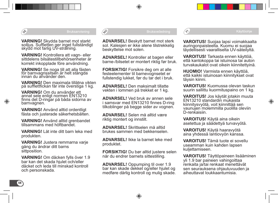 Britax B-Motion User Manual | Page 60 / 134