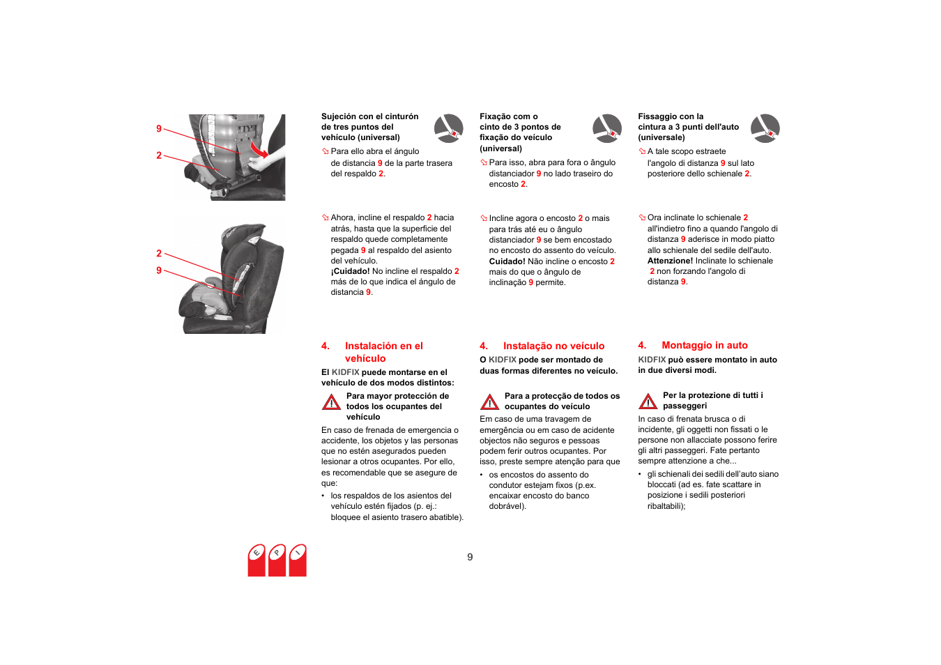 Britax KIDFIX User Manual | Page 37 / 83