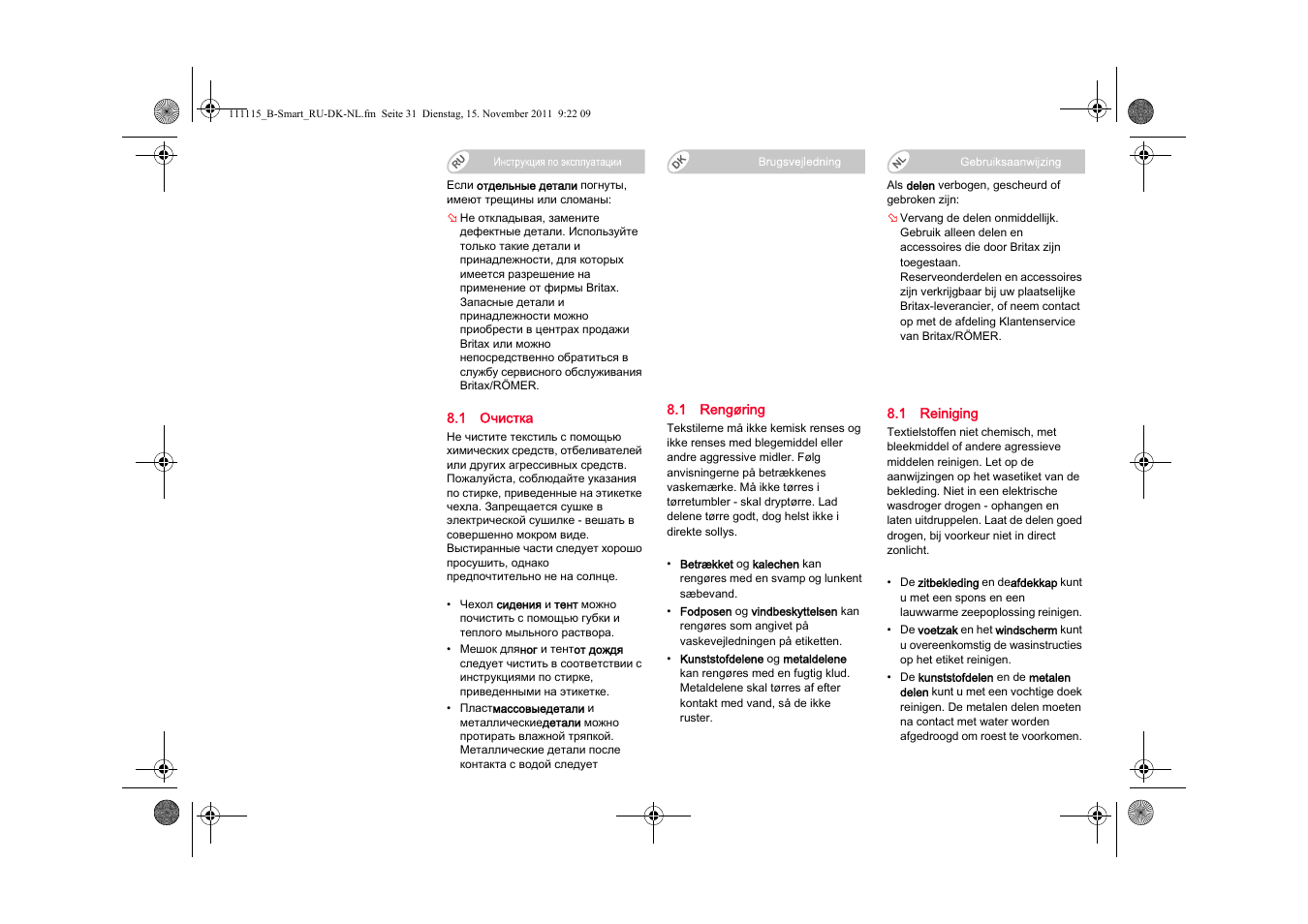 Britax B-SMART User Manual | Page 108 / 116