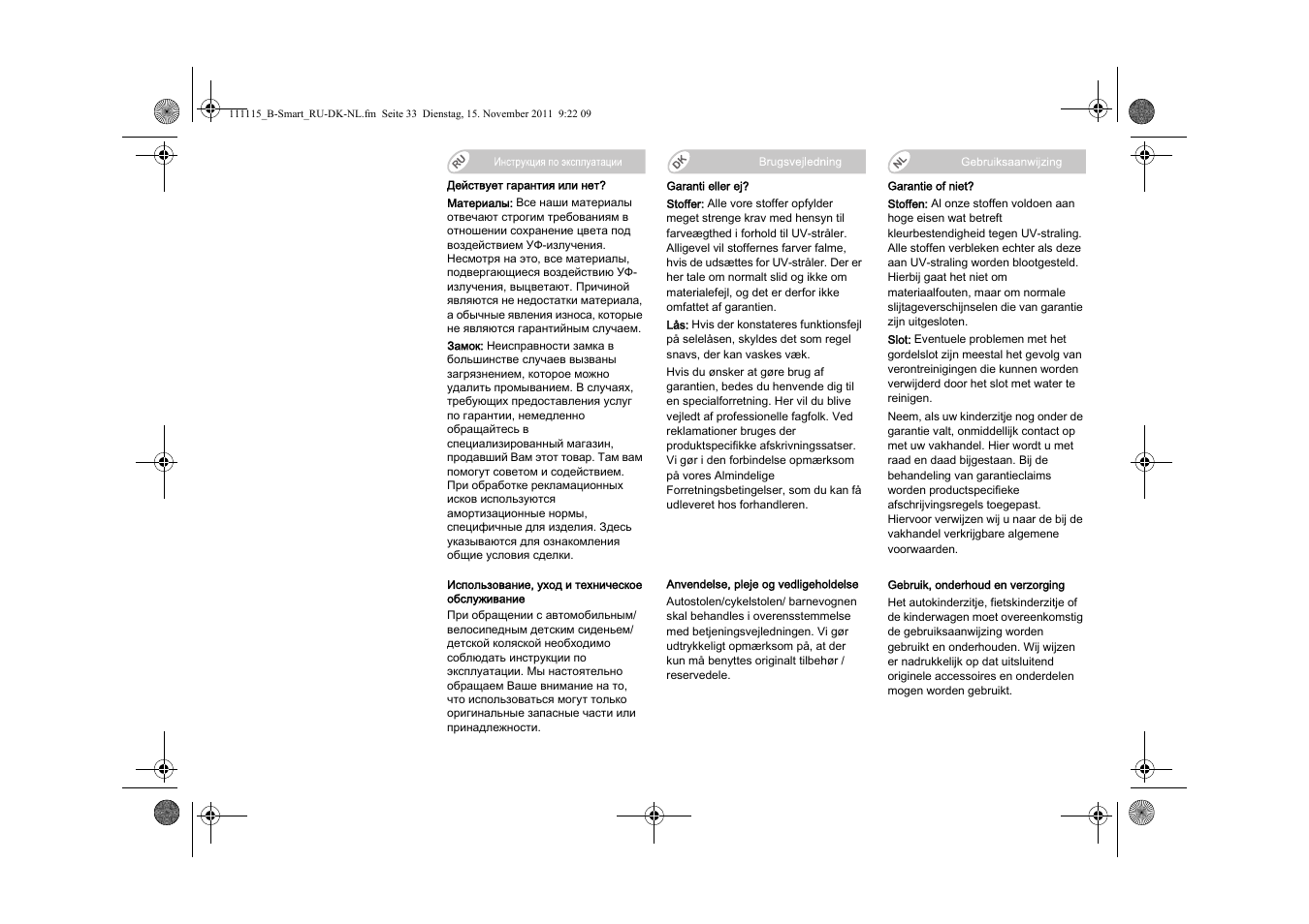 Britax B-SMART User Manual | Page 110 / 116