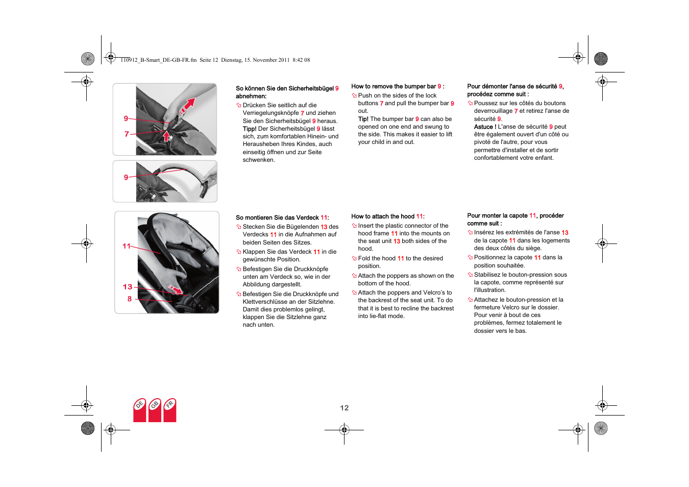 Britax B-SMART User Manual | Page 13 / 116