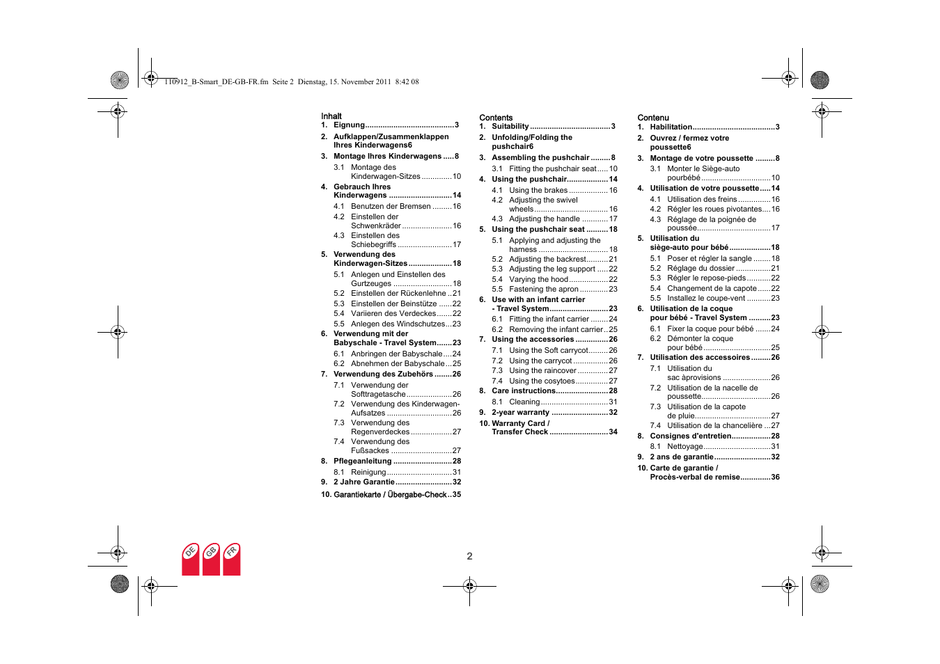 Britax B-SMART User Manual | Page 3 / 116