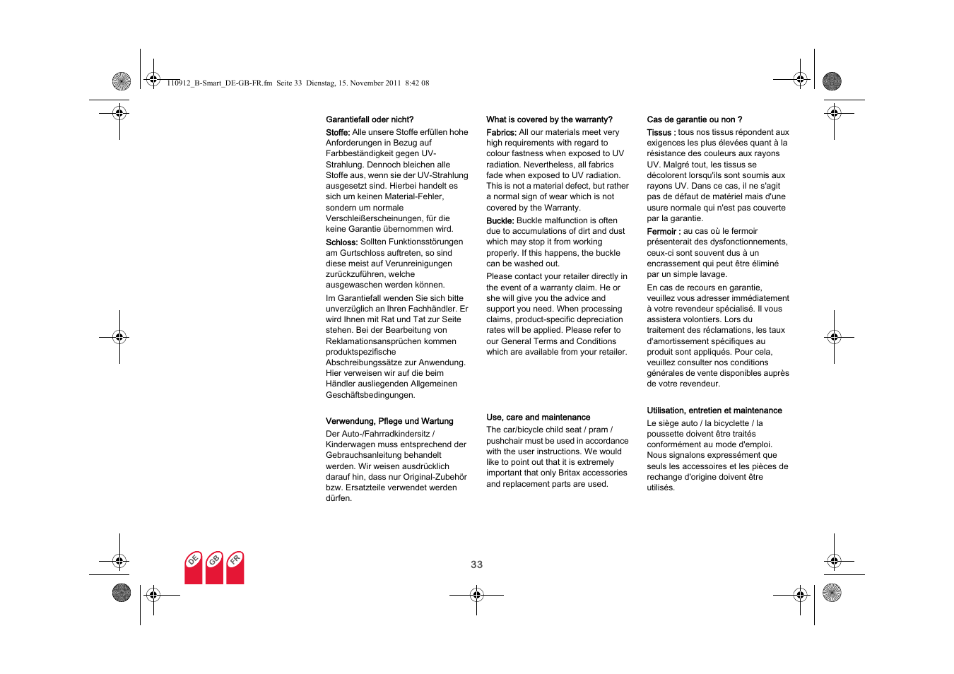 Britax B-SMART User Manual | Page 34 / 116