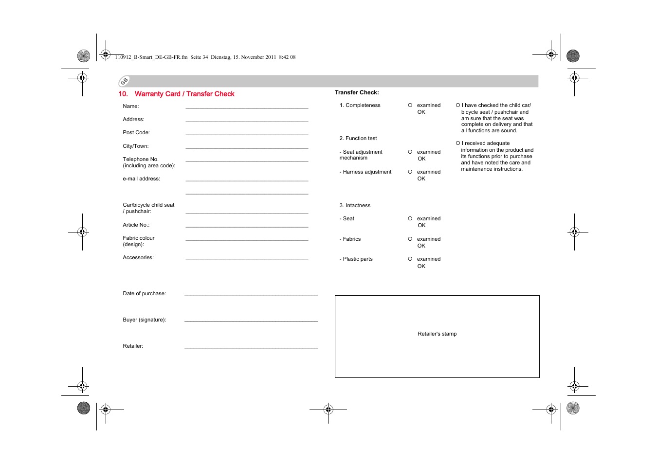 Britax B-SMART User Manual | Page 35 / 116
