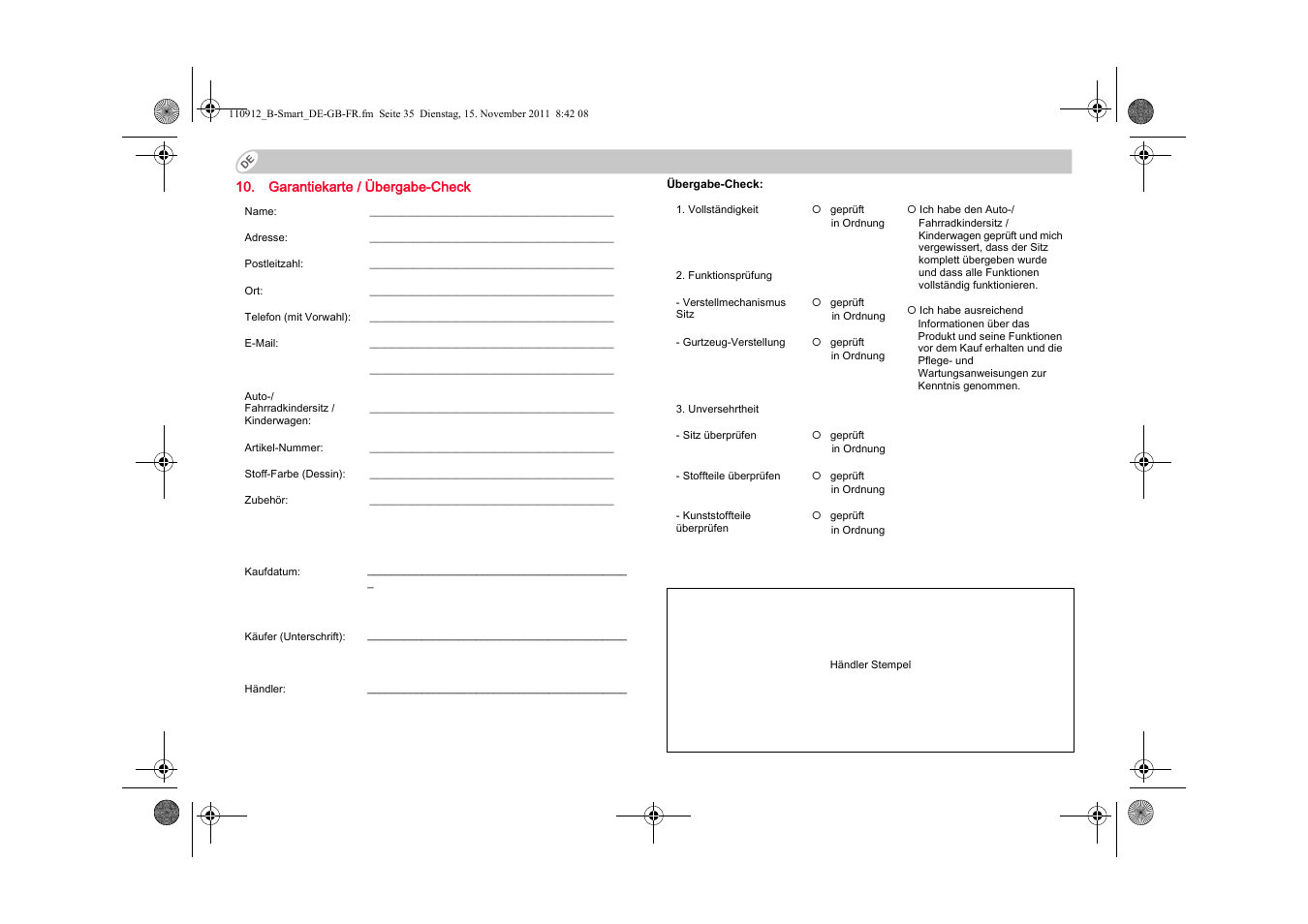 Britax B-SMART User Manual | Page 36 / 116