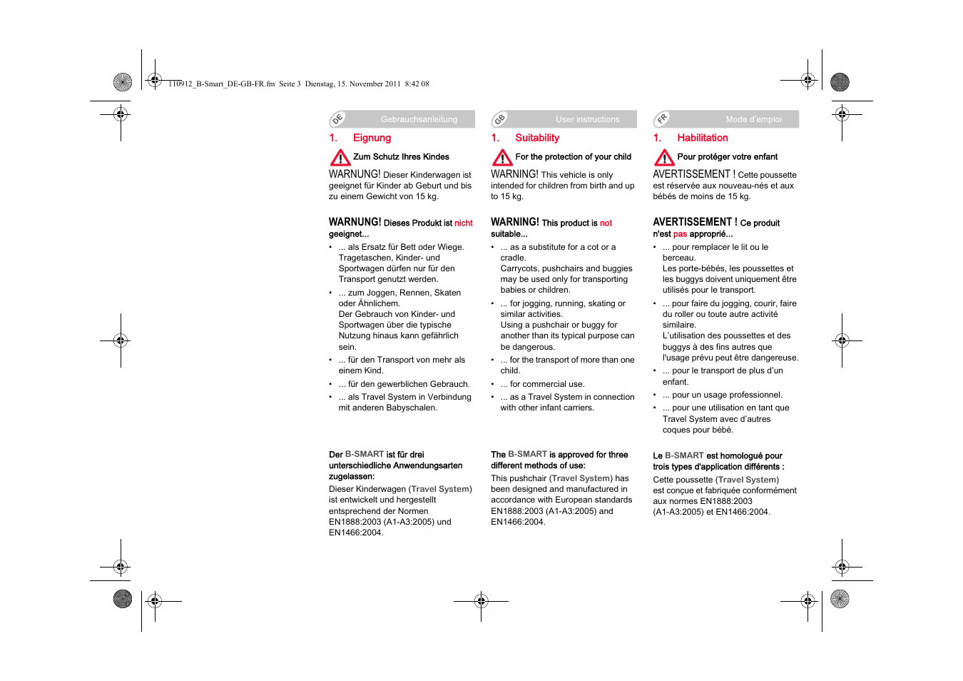 Britax B-SMART User Manual | Page 4 / 116