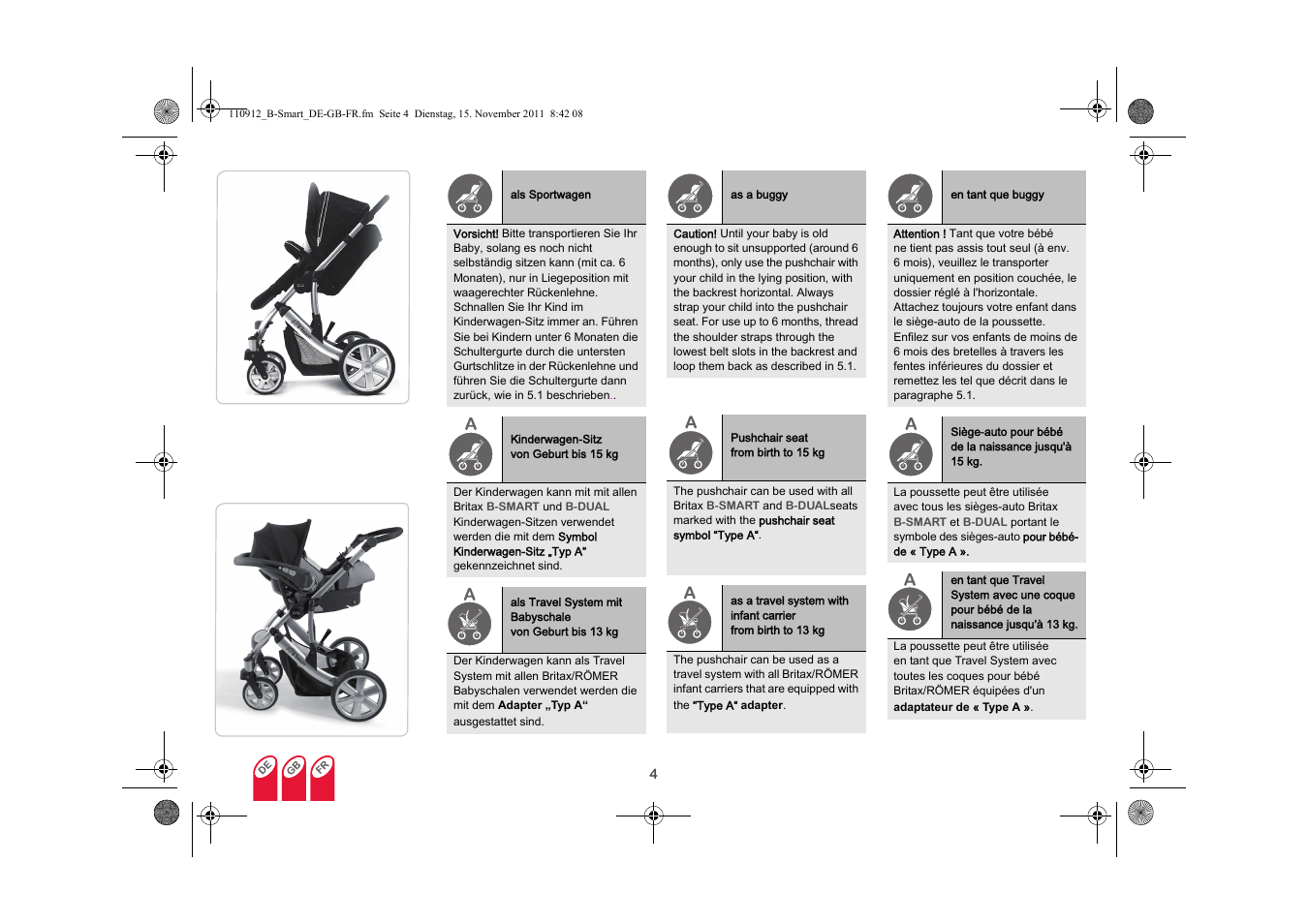 Britax B-SMART User Manual | Page 5 / 116