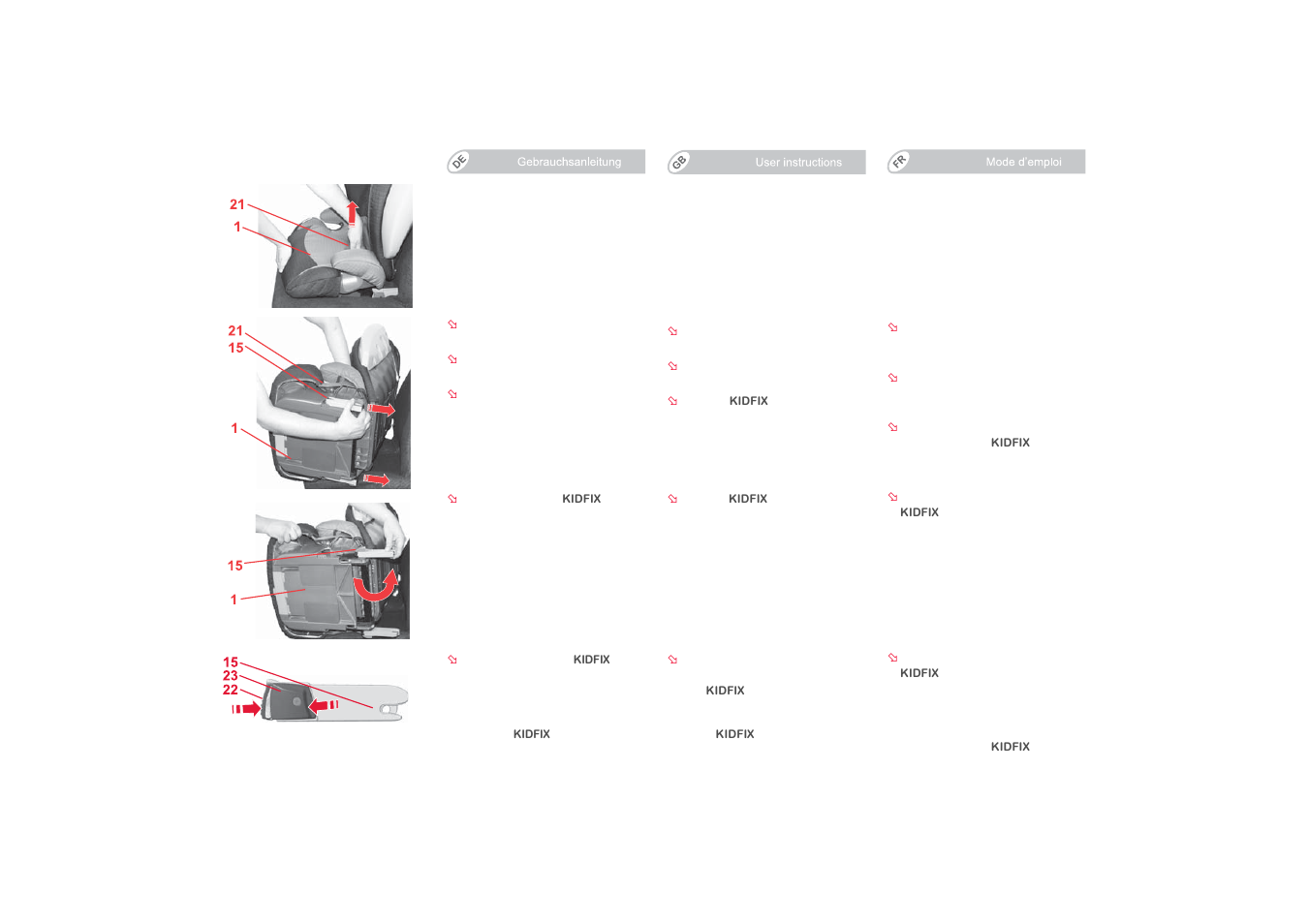 Britax KIDFIX SICT User Manual | Page 12 / 83