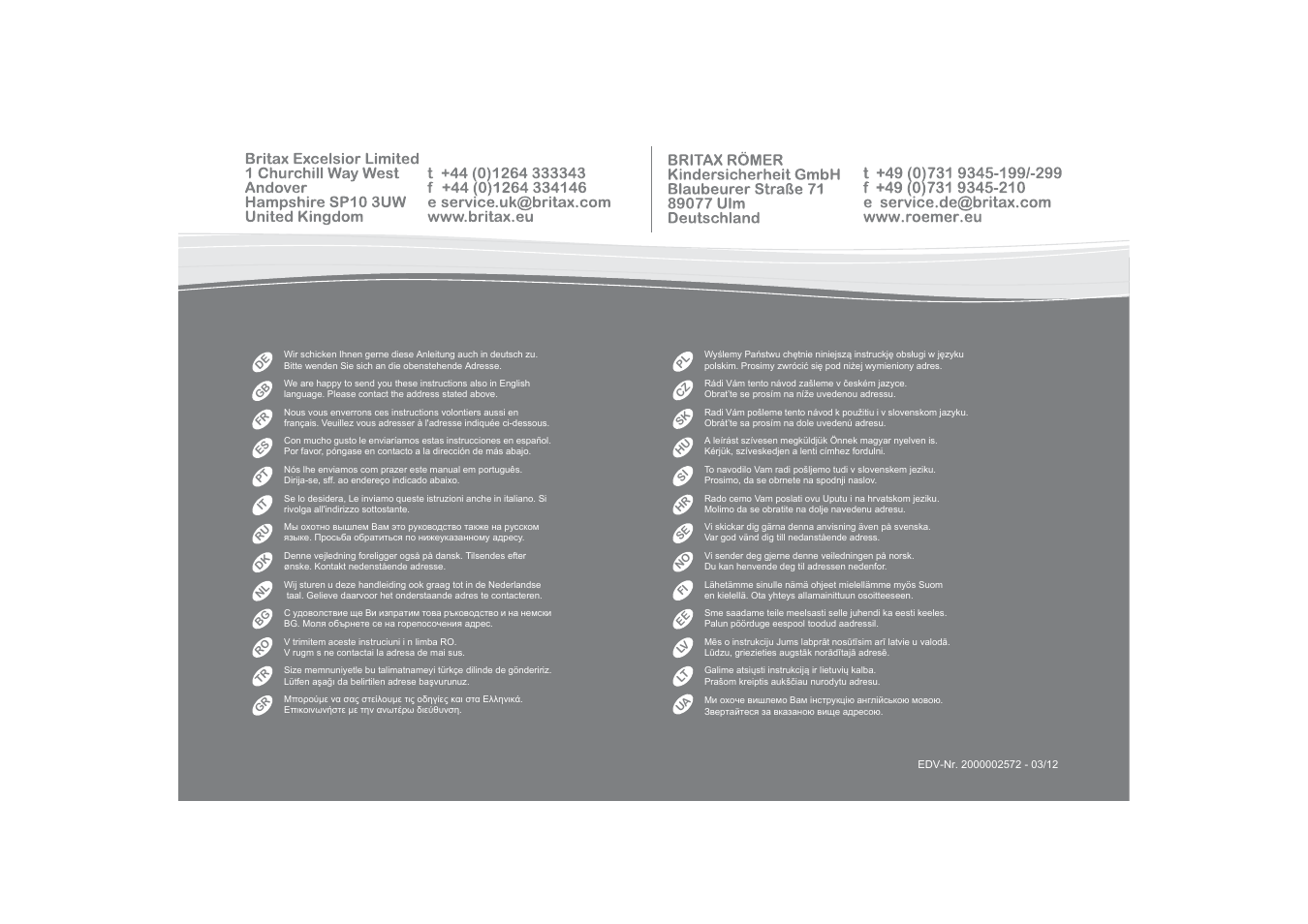 Britax KIDFIX SICT User Manual | Page 83 / 83