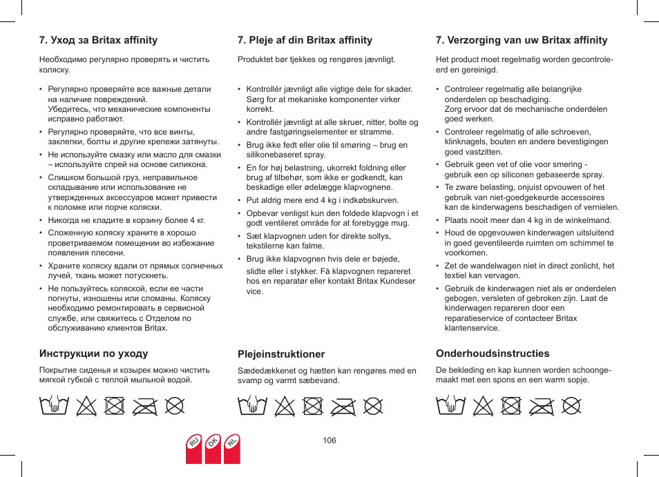 Britax Affinity User Manual | Page 109 / 218