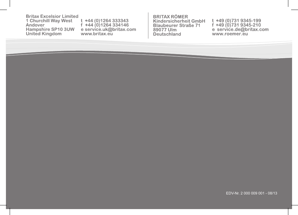 Britax Affinity User Manual | Page 218 / 218