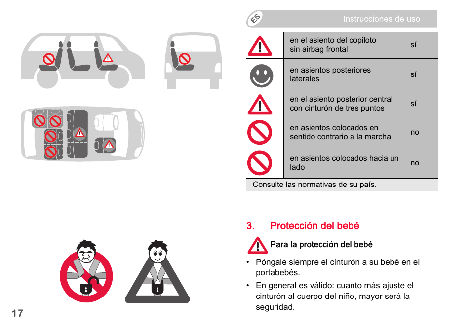 Protección del bebé | Britax Romer BABY-SAFE plus SHR II User Manual | Page 109 / 272