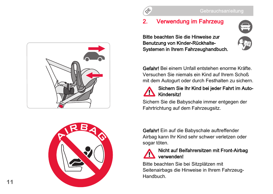 Britax Romer BABY-SAFE plus SHR II User Manual | Page 12 / 272