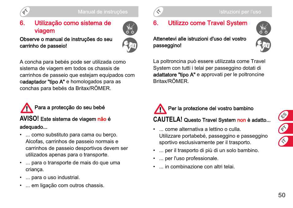 Aviso, Cautela | Britax Romer BABY-SAFE plus SHR II User Manual | Page 142 / 272