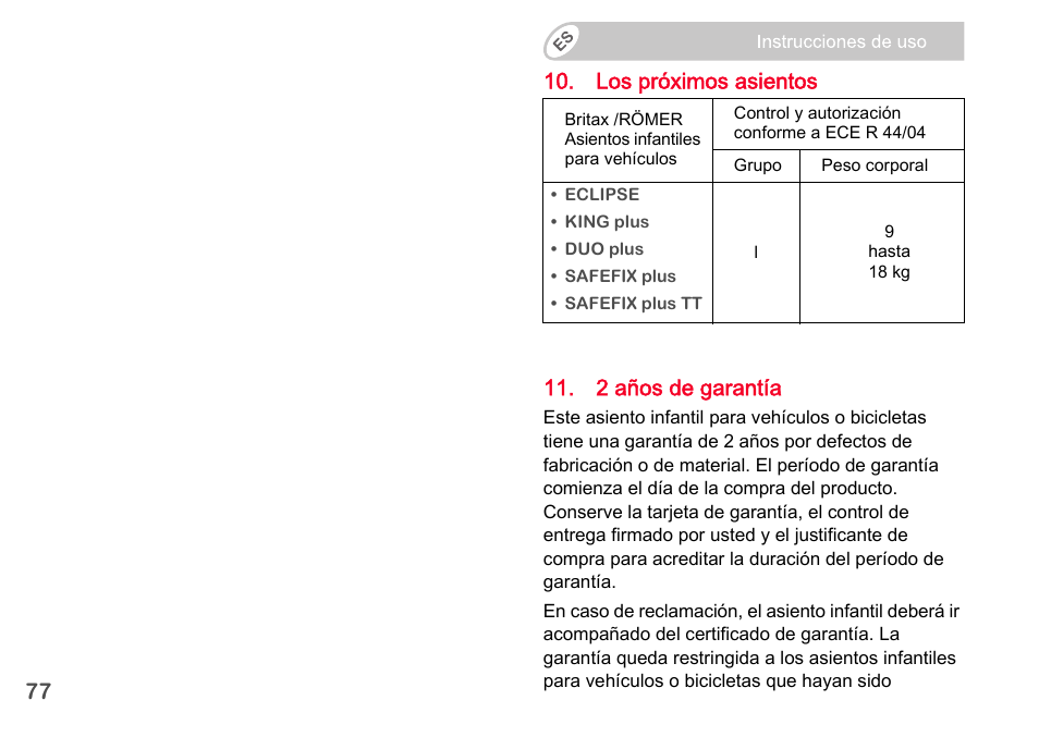 Britax Romer BABY-SAFE plus SHR II User Manual | Page 169 / 272