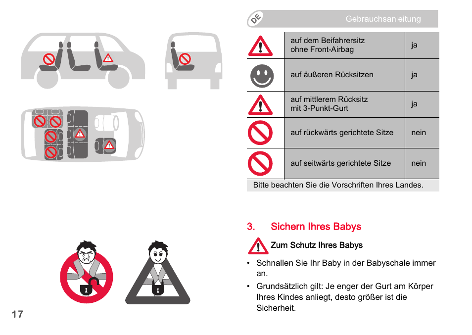 Sichern ihres babys | Britax Romer BABY-SAFE plus SHR II User Manual | Page 18 / 272