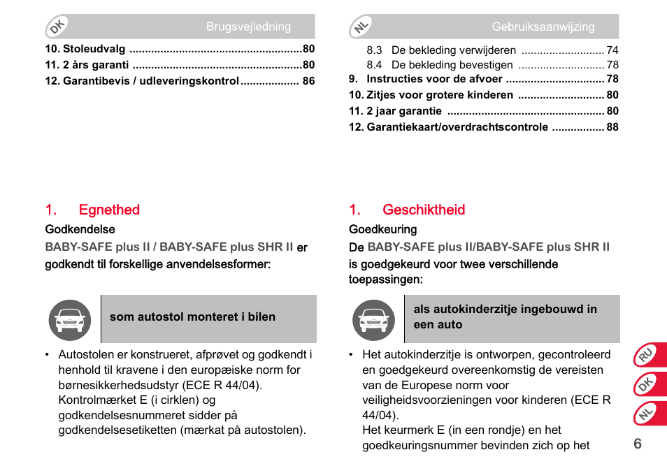 Britax Romer BABY-SAFE plus SHR II User Manual | Page 189 / 272