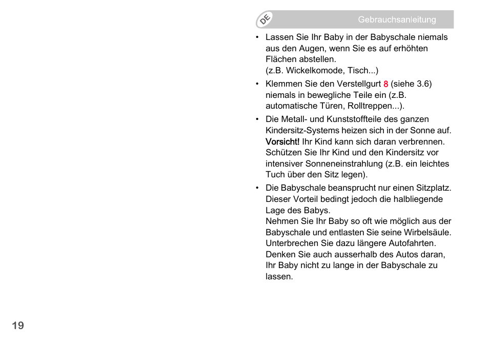 Britax Romer BABY-SAFE plus SHR II User Manual | Page 20 / 272