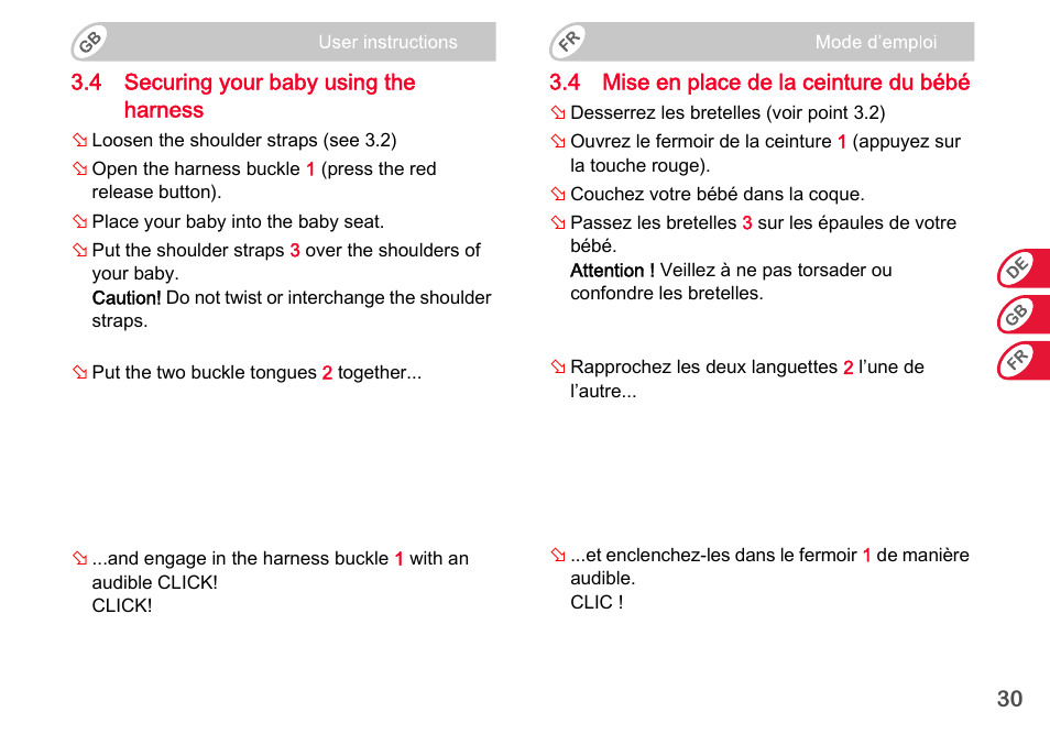 Britax Romer BABY-SAFE plus SHR II User Manual | Page 31 / 272