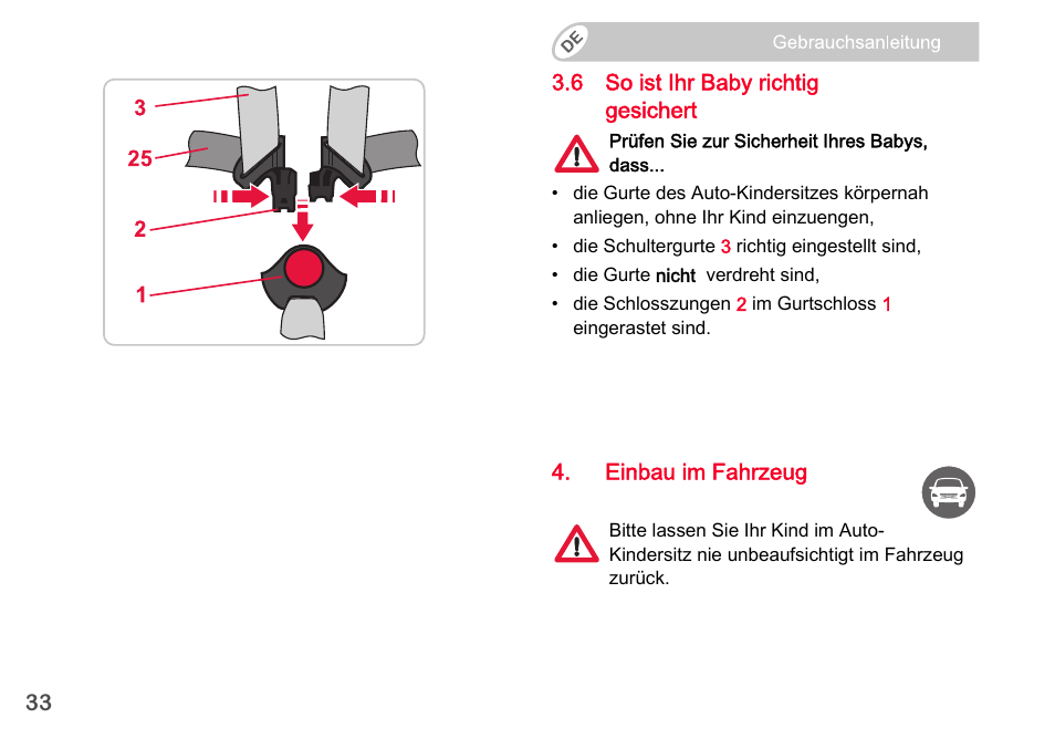 Britax Romer BABY-SAFE plus SHR II User Manual | Page 34 / 272