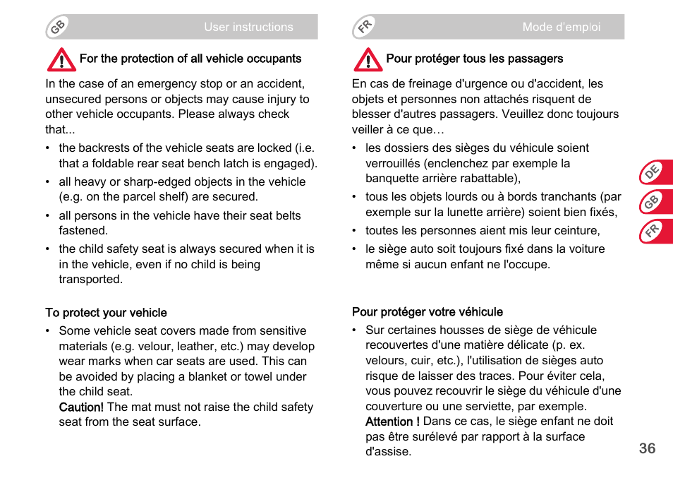 Britax Romer BABY-SAFE plus SHR II User Manual | Page 37 / 272