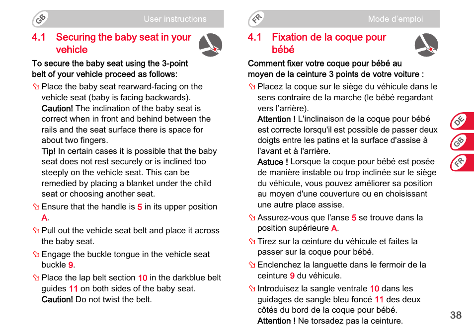 Britax Romer BABY-SAFE plus SHR II User Manual | Page 39 / 272