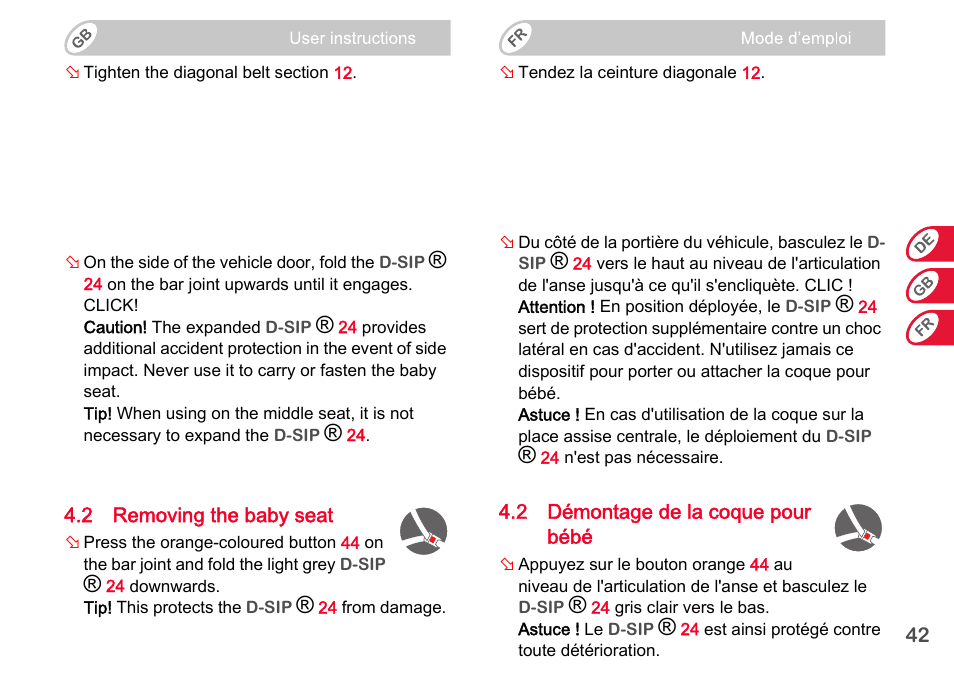 Britax Romer BABY-SAFE plus SHR II User Manual | Page 43 / 272
