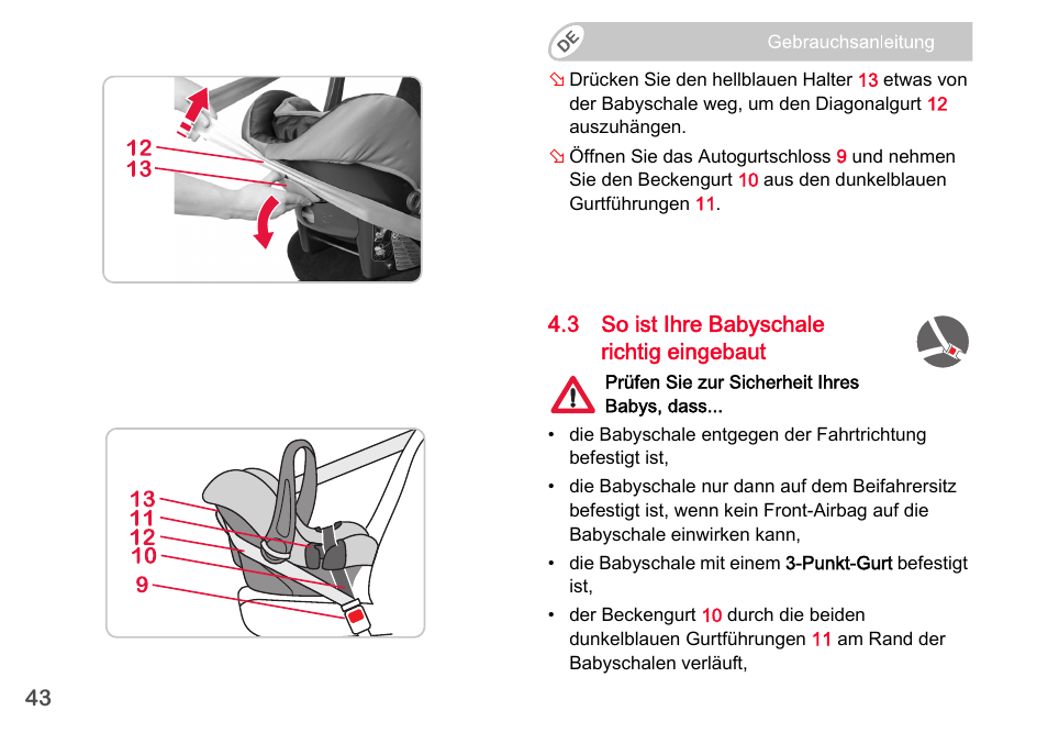 Britax Romer BABY-SAFE plus SHR II User Manual | Page 44 / 272