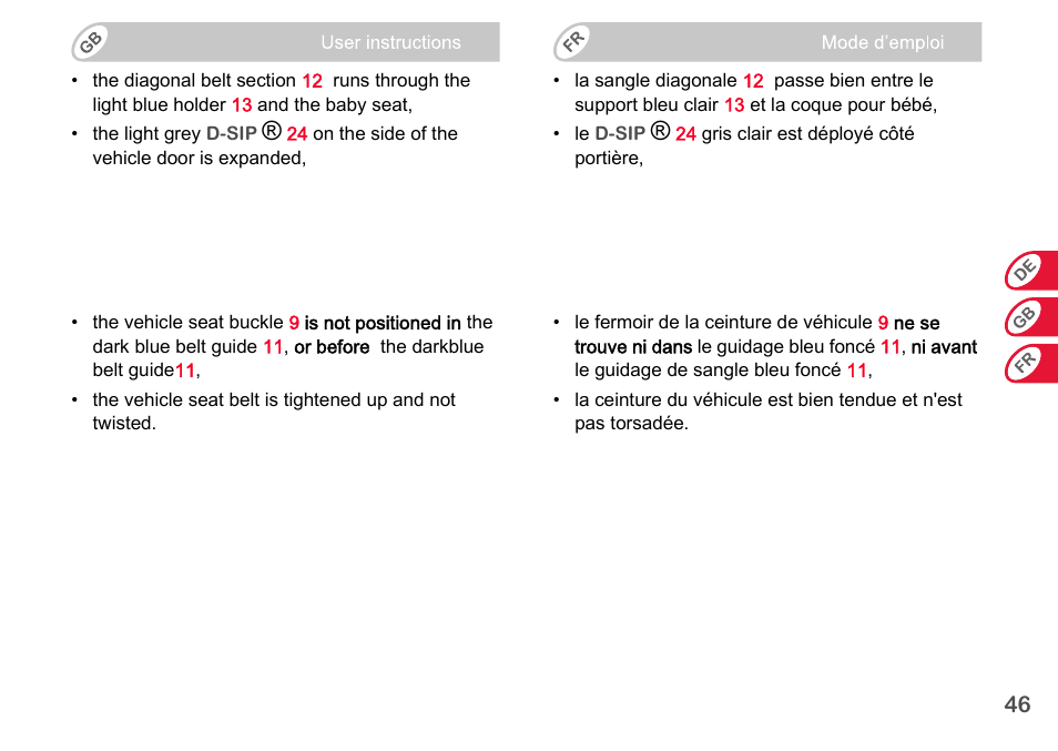 Britax Romer BABY-SAFE plus SHR II User Manual | Page 47 / 272